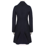Alaia luxurious coat in a midnight blue felted wool fabric