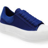 Alexander McQueen Deck Lace-Up plimsoll Blue canvas and suede upper