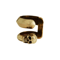 Alexander McQueen tarnished gold tone metal skull ear 