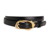 Alexander McQueen black leather double-wrap belt