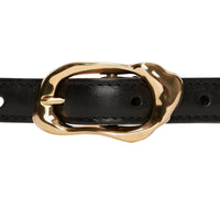 Alexander McQueen black leather double-wrap belt