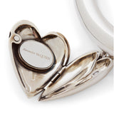 Alexander McQueen silver tone choker with heart locket pendant