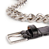Alexander McQueen curb chain belt in a silver tone metal