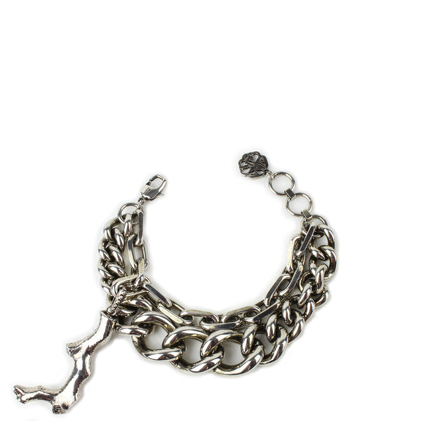 Alexander McQueen silver tone metal curb chain bracelet