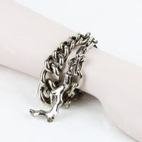 Alexander McQueen silver tone metal curb chain bracelet