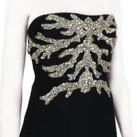 Alexander McQueen luxurious Mycelium cocktail dress A strapless dress with intricate mycelium inspired crystal, brocade and beading