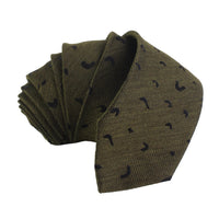 Dries Van Noten abstract patterned khaki green and black tie