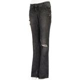 Balmain distressed bootcut jeans in grey denim