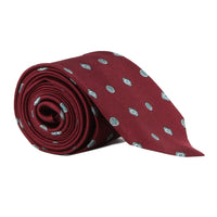 Dunhill mulberry silk tie with a cufflink pattern