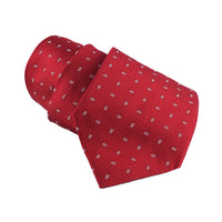 Dunhill luxuriously thick Mulberry silk tie in a neats pattern red tone