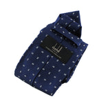 Dunhill luxuriously thick Mulberry silk tie in a neats pattern