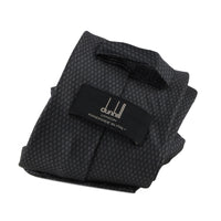Dunhill luxurious mulberry silk tie in a small engine turn pattern charcoal grey