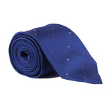 Dunhill neats patterned tie in a woven silk cobalt blue