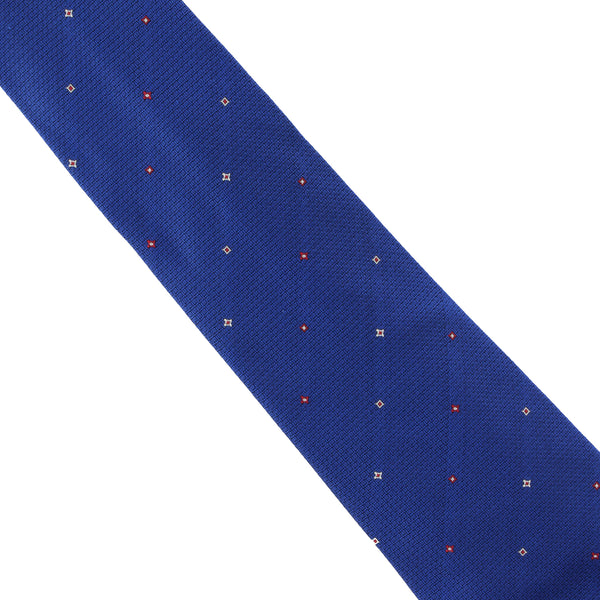 Dunhill neats patterned tie in a woven silk cobalt blue