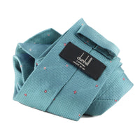 Dunhill neats patterned tie in a woven silk bluish green