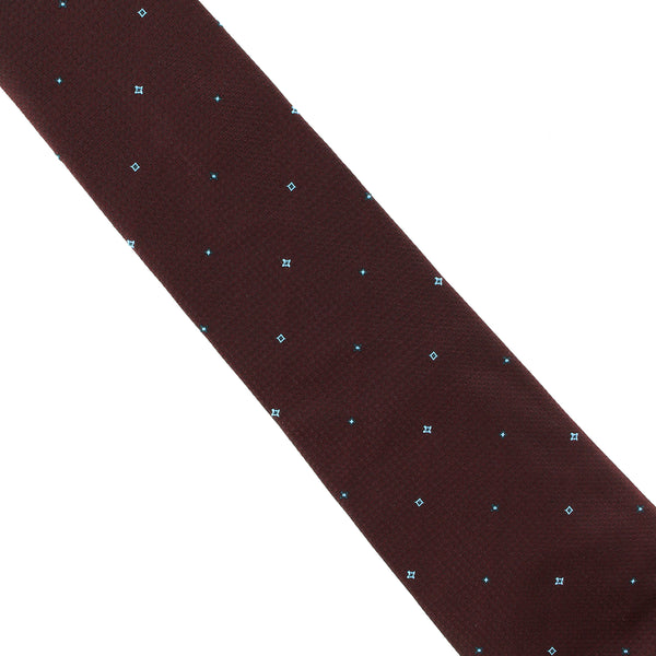 Dunhill neats patterned tie in a woven silk burgundy