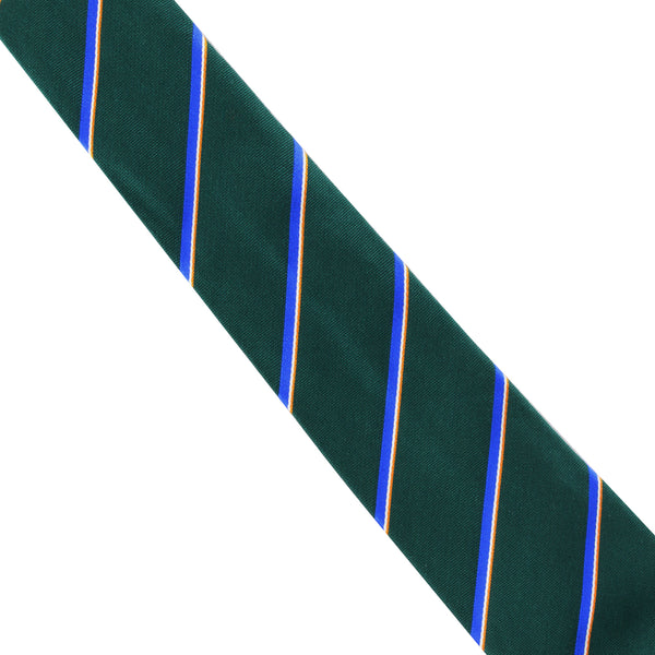Dunhill twill siłk and cotton blend tie in a regimental stripe pattern