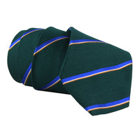 Dunhill twill siłk and cotton blend tie in a regimental stripe pattern