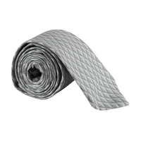 Dunhill luxurious woven twill silk tie in an engine turn patterns soft grey