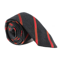 Dunhill selvedge repeat tie in a luxuriously soft wool fabric Striped logo repeat pattern