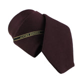 Dunhill selvedge tie in a luxuriously soft wool fabric Striped logo repeat pattern cocoa brown