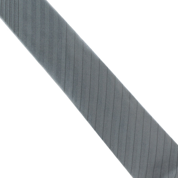 Dunhill mulberry silk tie in a monochrome herringbone and pinstripe pattern Change of scale to pinstripe patterning mid grey