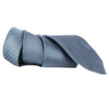 Dunhill monochrome herringbone patterned silk tie slate blue