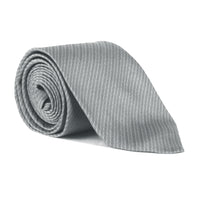 Dunhill herringbone patterned silk tie light grey