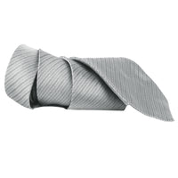 Dunhill herringbone patterned silk tie light grey