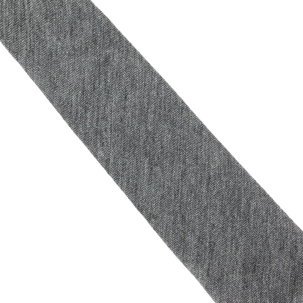 Dunhill herringbone patterned cashmere and silk blend tie grey