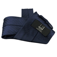 Dunhill herringbone patterned silk tie cobalt blue