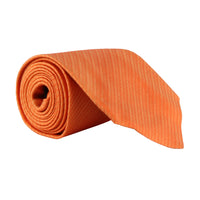 Dunhill herringbone patterned silk tie tangerine orange
