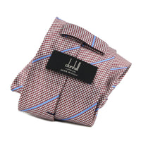 Dunhill fine houndstooth and stripe patterned silk tie