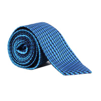 Dunhill luxurious silk tie in a woven geometric pattern bright blue