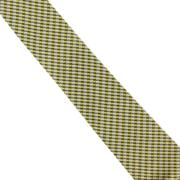 Dunhill luxurious mulberry silk and a grid check pattern yellow grey