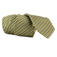 Dunhill luxurious mulberry silk and a grid check pattern yellow grey