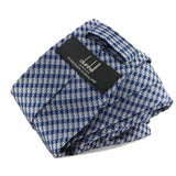 Dunhill luxurious mulberry silk and a grid check pattern blue and grey