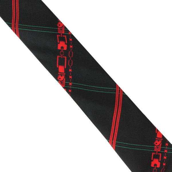 Dunhill silk tie in a chain checked pattern black red green