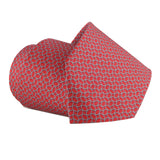 Dunhill oval pattered mulberry silk tie red and pale grey