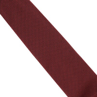 Dunhill zig zag pattered woven mulberry silk tie The patterning creates a red and black two-tone effect