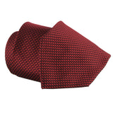Dunhill zig zag pattered woven mulberry silk tie The patterning creates a red and black two-tone effect