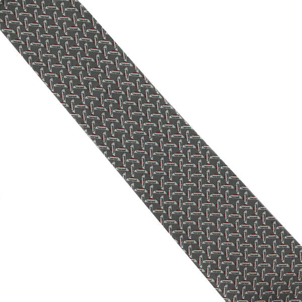 Dunhill Duke Lock patterned mulberry silk tie