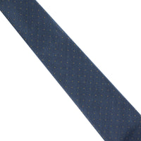 Dunhill woven twill tie in a pin dot pattern Woven raw silk with a natural slub to the fabric