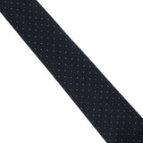 Dunhill woven twill tie in a pin dot pattern Woven raw silk with a natural slub to the fabric