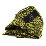 Dunhill mulberry silk tie in a duke lock pattern yellow black