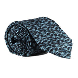 Dunhill mulberry silk tie in a duke lock pattern grey blue and navy