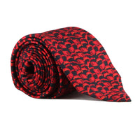 Dunhill mulberry silk tie in a duke lock pattern red and black