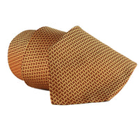 Dunhill luxurious geometric patterned silk tie in an apricot tone