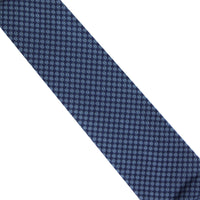Dunhill hexbolt patterned woven silk tie blue tones