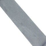 Dunhill hexbolt patterned woven silk tie pale steel blue